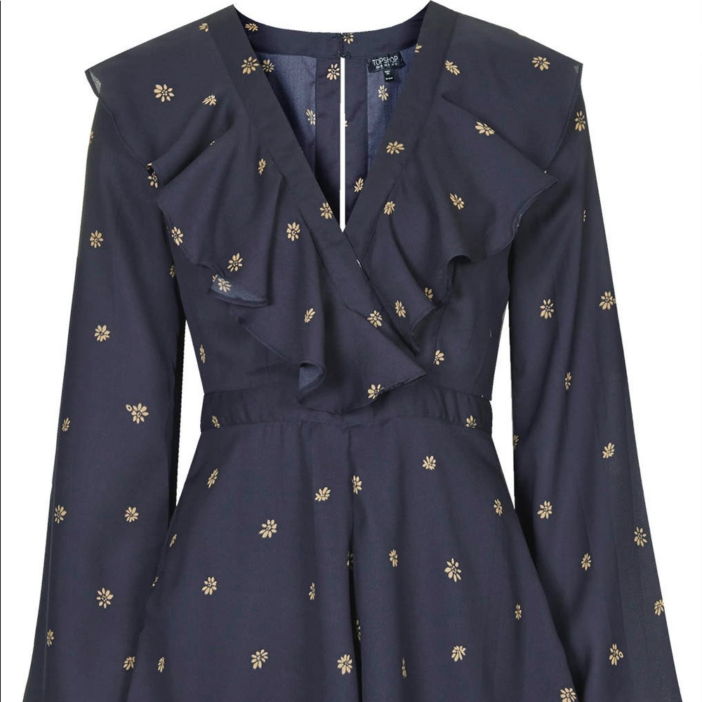 Navy blue topshop playsuit wrap dress